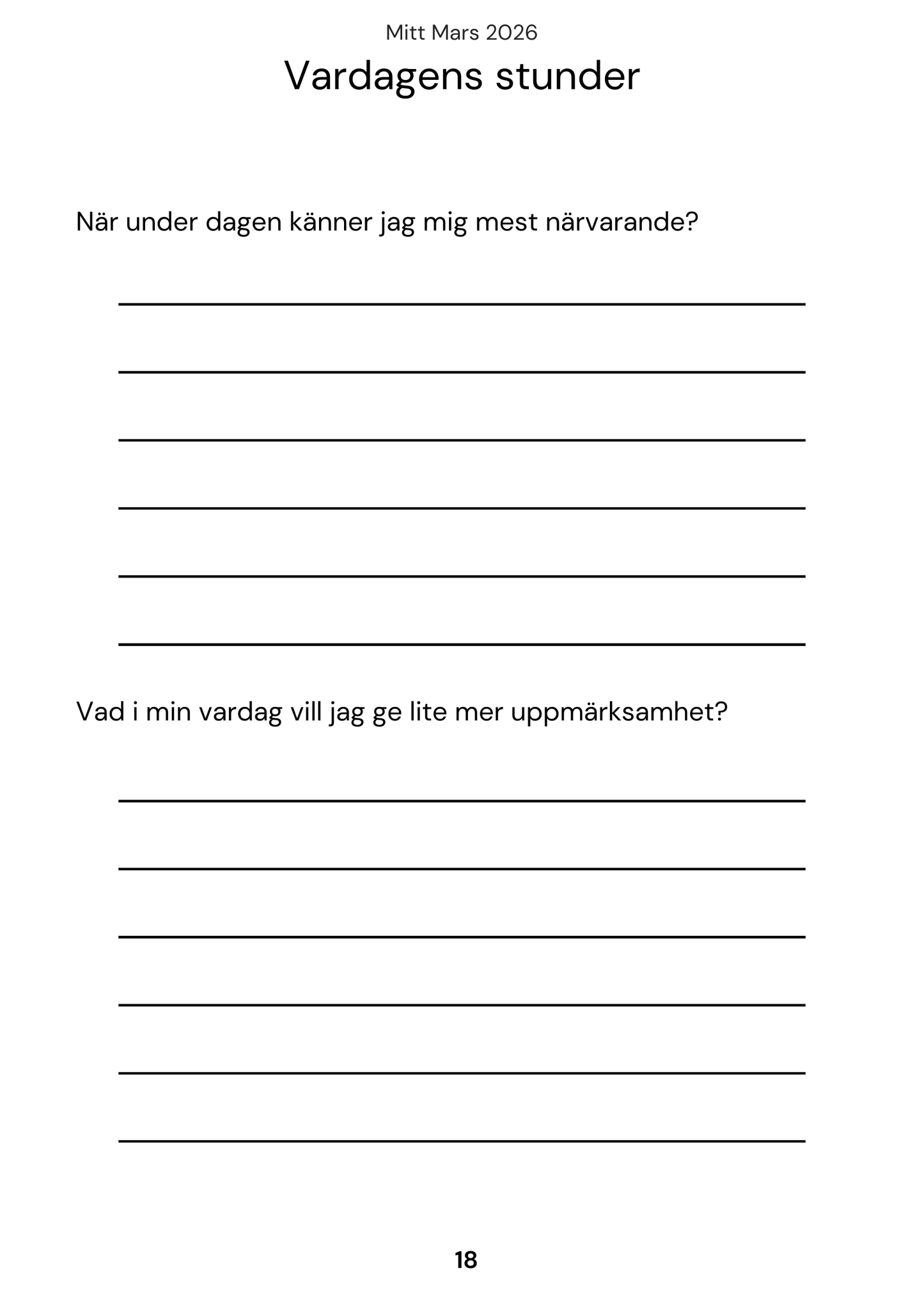 Min Månad - En bok för dina tankar, där du kan landa i nuet.