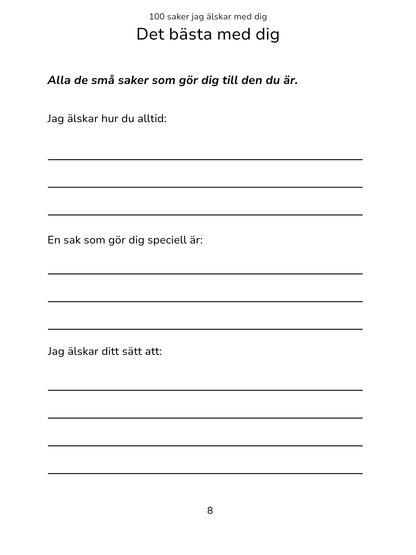 100 Saker Jag Älskar Med Dig - Till dem som förtjänar att höra det oftare