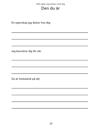 100 Saker Jag Älskar Med Dig - Till dem som förtjänar att höra det oftare