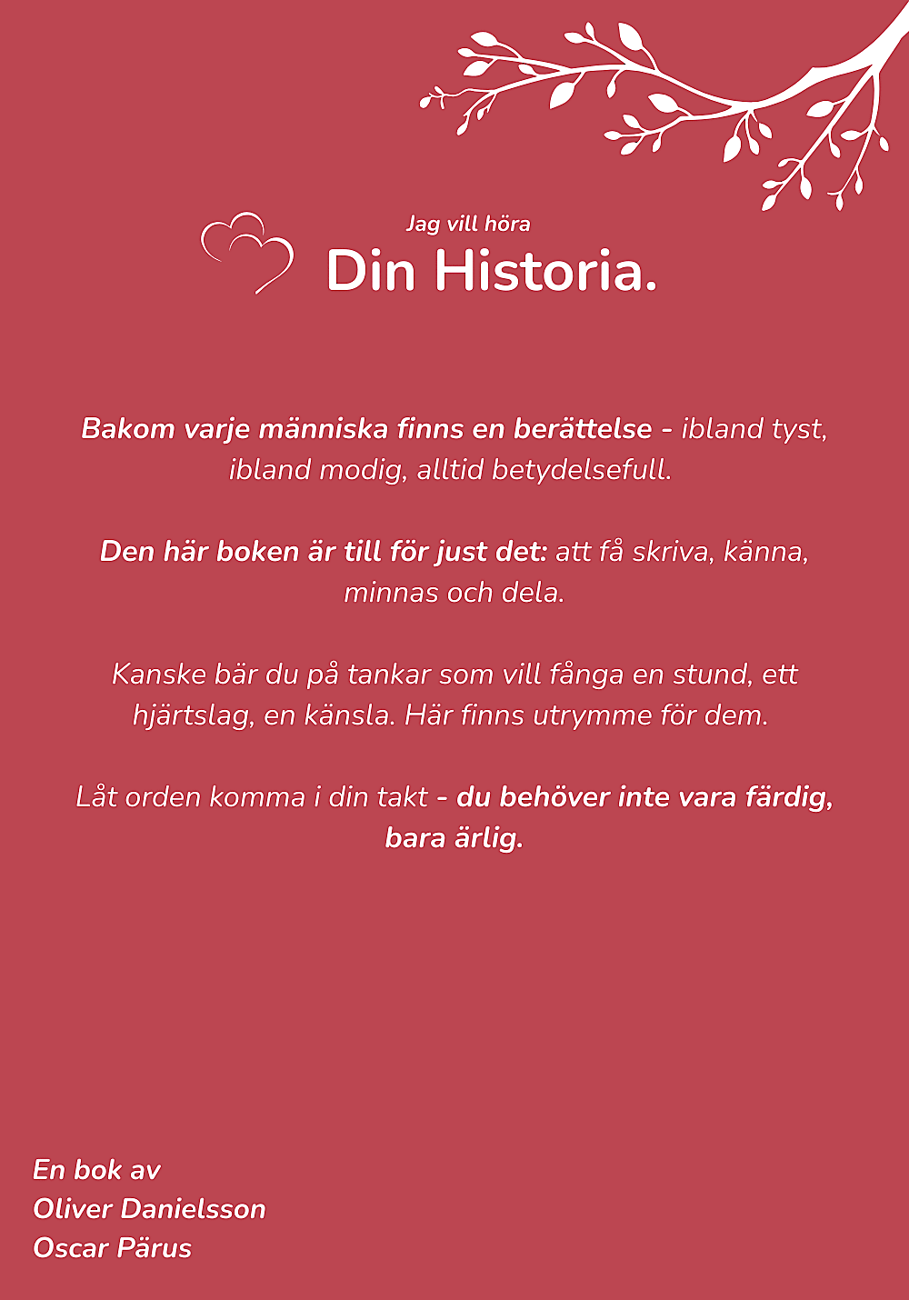 Jag Vill Höra Din Historia - En dag kommer jag vilja veta allt, men då kanske det är för sent.