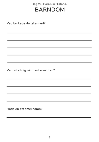 Jag Vill Höra Din Historia - Ett enkelt och vackert sätt att bevara dem som betyder allra mest.