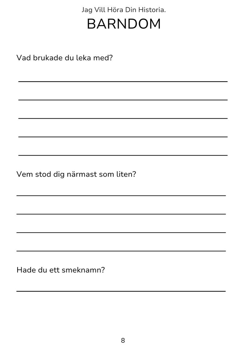 Jag Vill Höra Din Historia - Ett enkelt och vackert sätt att bevara dem som betyder allra mest.