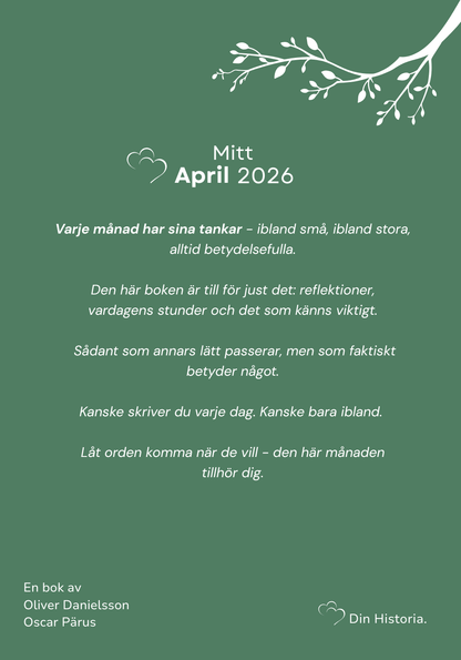 Min Månad - En bok för dina tankar, där du kan landa i nuet.