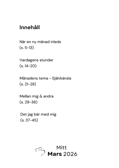 Min Månad - En bok för dina tankar, där du kan landa i nuet.