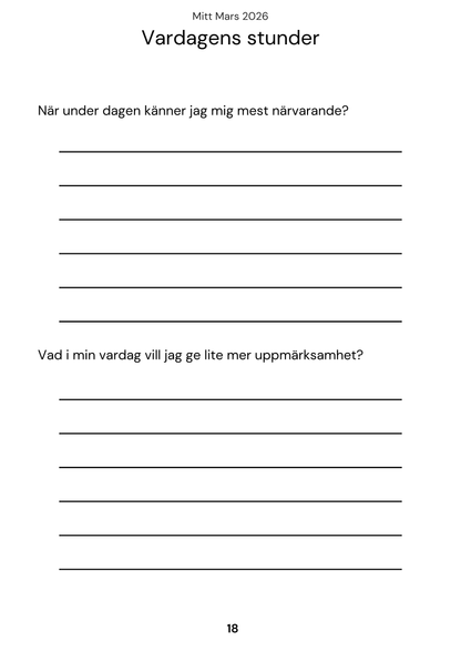 Min Månad - En bok för dina tankar, där du kan landa i nuet.